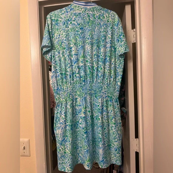 Lilly Pulitzer Love Luxletic Dress Hydra Blue Dandy Lions - Picture 6 of 9